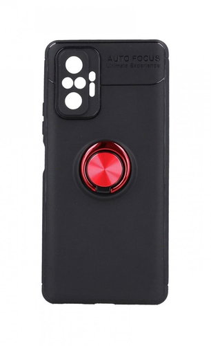 TopQ Xiaomi Redmi Note 10 Pro silicone black with red ring 59437 - Phone Cover - Main image