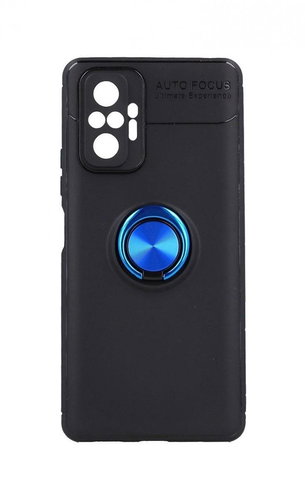 TopQ Xiaomi Redmi Note 10 Pro silicone black with blue ring 59401 - Phone Cover - Main image