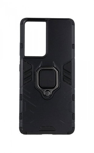 TopQ Samsung S21 Ultra Durable Black with Ring 60323 - Phone Cover - Main image