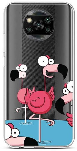 TopQ Xiaomi Poco X3 silicone Cartoon Flamingos 60860 - Phone Cover - Main image