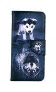 TopQ Samsung A22 booklet Reflection of the wolf 60690 - Phone Case