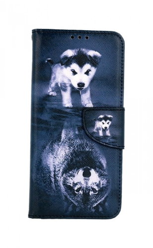TopQ Samsung A22 booklet Reflection of the wolf 60690 - Phone Case - Main image