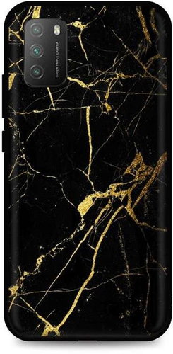 TopQ LUXURY Xiaomi Poco M3 solid Marble black-gold 60666 - Phone Cover - Main image