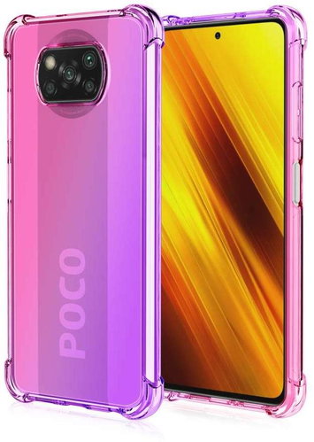 TopQ Xiaomi Poco X3 silicone Shock rainbow pink-purple 60760 - Phone Cover - Main image