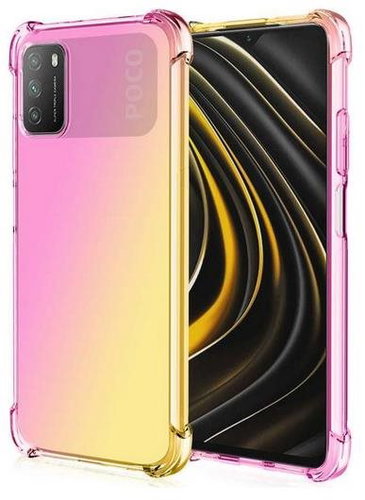 TopQ Xiaomi Poco M3 silicone Shock rainbow pink-yellow 60727 - Phone Cover - Main image