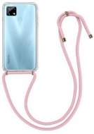 TopQ Realme 7i silicone with pink cord transparent 61216 - Phone Cover