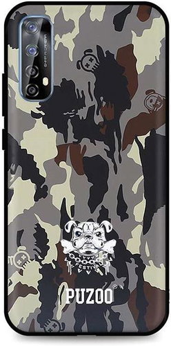 TopQ Realme 7 3D silicone camouflage with bulldog 61950 - Phone Cover - Main image