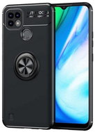 TopQ Realme C21 silicone black with black ring 61730 - Phone Cover