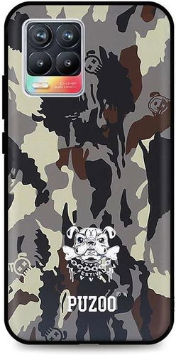 TopQ Realme 8 3D silicone camouflage with bulldog 61340 - Phone Cover - Main image