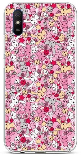 TopQ Xiaomi Redmi 9A silicone Pink Bunnies 51875 - Phone Cover - Main image