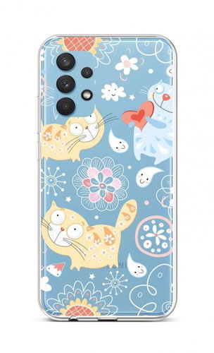 TopQ Samsung A32 silicone Happy Cats 61920 - Phone Cover - Main image