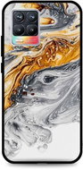 TopQ LUXURY Realme 8 solid Marble grey-gold 61430 - Phone Cover