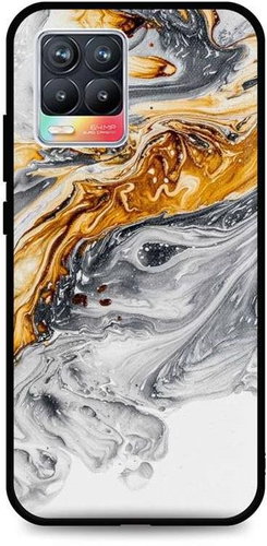 TopQ LUXURY Realme 8 solid Marble grey-gold 61430 - Phone Cover - Main image