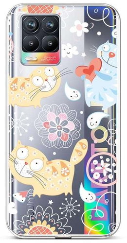 TopQ Realme 8 silicone Happy Cats 61501 - Phone Cover - Main image