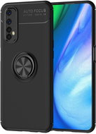 TopQ Realme 7 silicone black with black ring 62098 - Phone Cover