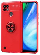 TopQ Realme C21 silicone red with red ring 61732 - Phone Cover