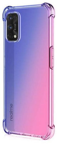 TopQ Realme 7 Pro Silicone Shock Rainbow Blue-Pink 62172 - Phone Cover - Main image