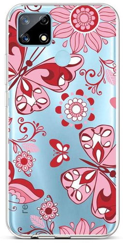TopQ Realme 7i silicone Pink Butterfly 62311 - Phone Cover - Main image