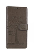 TopQ Xiaomi Redmi Note 9 booklet Grey Owl Tree 50729 - Phone Cover