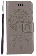 TopQ iPhone SE 2020 booklet Dreamcatcher with owl grey 49904 - Phone Case