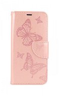 TopQ iPhone 12 mini knižkové Butterfly ružové svetlé 62557 - Puzdro na mobil