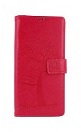 TopQ Xiaomi Redmi 9A booklet Dark pink owl tree 51608 - Phone Cover