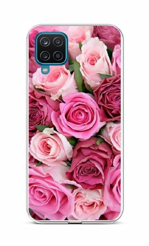 TopQ Samsung A12 silicone Pink rosettes 58596 - Phone Cover - Main image