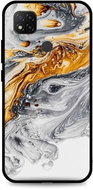 TopQ LUXURY Xiaomi Redmi 9C solid Marble grey-gold 52262 - Phone Cover