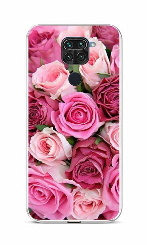 TopQ Xiaomi Redmi Note 9 silicone Pink rosettes 58957 - Phone Cover - Main image