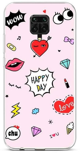 TopQ Xiaomi Redmi Note 9 Pro silicone Happy Day 52546 - Phone Cover - Main image