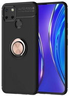 TopQ Realme 7i silicone black with copper ring 62676 - Phone Cover