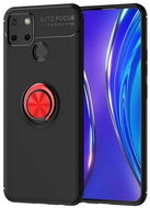 TopQ Realme 7i silicone black with red ring 62675 - Phone Cover
