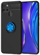 TopQ Realme 7i silicone black with blue ring 62673 - Phone Cover