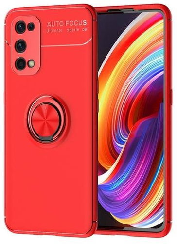 TopQ Realme 7 Pro silicone red with red ring 62180 - Phone Cover - Main image