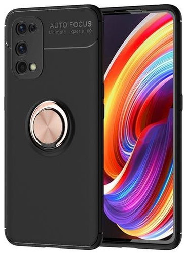 TopQ Realme 7 Pro silicone black with copper ring 62179 - Phone Cover - Main image