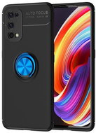 TopQ Realme 7 Pro silicone black with blue ring 62176 - Phone Cover
