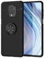 TopQ Xiaomi Redmi Note 9 Pro silicone black with black ring 52499 - Phone Cover