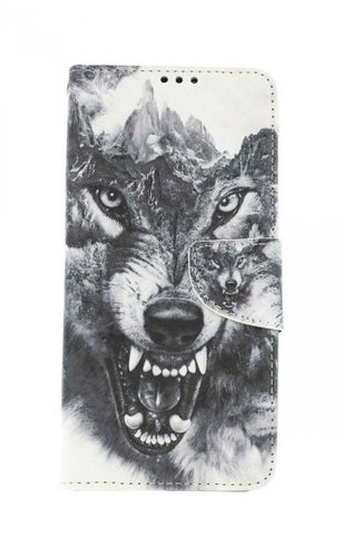 TopQ Realme 7i booklet Black and white wolf 62888 - Phone Case - Main image