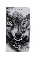 TopQ iPhone SE 2020 knižkové Černobiele vlk 62621 - Puzdro na mobil