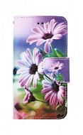 TopQ iPhone SE 2020 knižkové Fialové kvety 62614 - Puzdro na mobil
