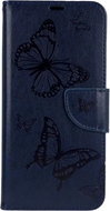 TopQ Samsung A22 booklet Butterfly blue dark 63575 - Phone Case