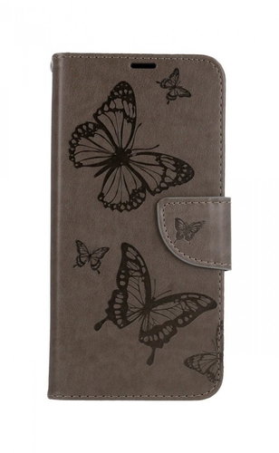 TopQ Samsung A12 book Butterfly grey 63465 - Phone Case - Main image