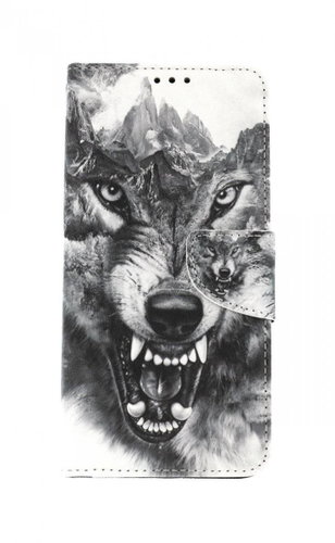 TopQ Realme 7 book Black and white wolf 63511 - Phone Case - Main image