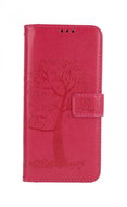 TopQ Realme 8 Book Dark Pink Tree Owls 63153 - Phone Case