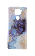 TopQ Xiaomi Redmi Note 9 silicone Marble Glitter blue 57306 - Phone Cover