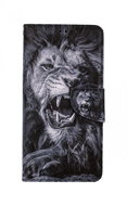 TopQ Xiaomi Redmi 9 booklet Black and white lion 63710 - Phone Case