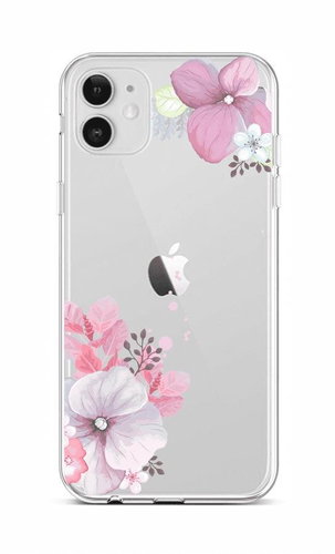 TopQ iPhone 12 silicone Violet Blossom 55311 - Phone Cover - Main image