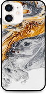 TopQ LUXURY iPhone 12 solid Marble grey-gold 52804 - Phone Cover