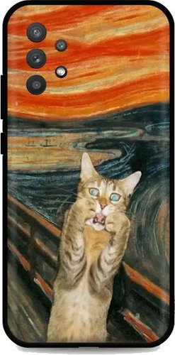 TopQ Samsung A32 5G silicone Scared Cat 64261 - Phone Cover - Main image