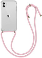 TopQ iPhone 12 silicone with pink cord transparent 63910 - Phone Cover